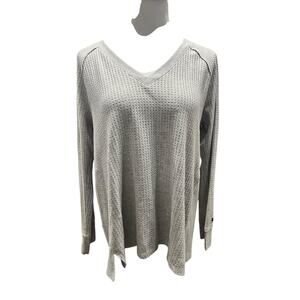 Calvin Klein Jeans Women's Light Gray Waffle Weave Pullover Sweater SIZE Large
